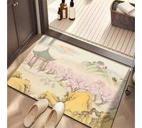 Stone Bath Mat, Super Absorbent Quick Drying Small Shower Mats Non Slip Bathroom Rug, Thin Bath Rugs Bathmat Shower Rug for Bathtub, Floor, Kitchen, Shower Living Room Carpet Summer 40x60cm 5-320