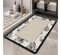 Stone Bath Mat, Super Absorbent Quick Drying Small Shower Mats Non Slip Bathroom Rug, Thin Bath Rugs Bathmat Shower Rug for Bathtub, Floor, Kitchen, Shower Living Room Carpet Oriental 60x90cm 5-800