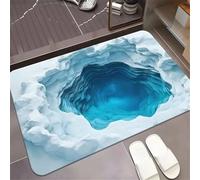 Stone Bath Mat, Super Absorbent Quick Drying Small Shower Mats Non Slip Bathroom Rug, Thin Bath Rugs Bathmat Shower Rug for Bathtub, Floor, Kitchen, Shower Living Room Carpet Water 40x60cm 5-299
