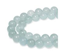 Stone Beads 10mm Aquamarine Gray Blue Jade with Holes Round Gemstone Loose Beads for Jewellery Making Bracelet Necklace Ring Craft Supplies