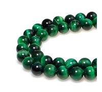 Stone Beads 12mm 30pcs Round Green Tiger's Eye Loose Gemstone Bead Charms for Jewelry Making Bracelet Necklace Earring Pendant