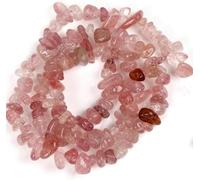 Stone Beads 3-5-8-12mm Irregular Pebble Beads Beads DIY Necklace Bracelet 15''-Strawberry Crystal-8-12mm