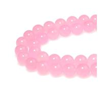 Stone Beads 4mm Rose Red Quartz Pink Jade with Holes Round Gemstone Loose Beads for Jewellery Making Bracelet Necklace Ring Craft Supplies