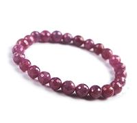 Stone-Beads 7mm Red Natural Ruby Gemstone Crystal Faced Round Bead Stretch Woman Men Bracelet AAAA