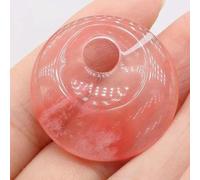 Stone Beads Semi Precious Stones Round Beads with Big Hole DIY Necklace Bracelet Accessories 30mm-Watermelon Red-30mm