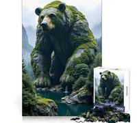 Stone Bear in Forest 1000 Pieces Jigsaws Adults Puzzles Gifts Brain Workout Toy Relaxed Mind Art Assembly Memorable Gift 38x52cm