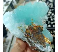 Stone Blue Aragonite Crystal Cluster Sky Blue Geode SpecimenHome (Size:610-700g)