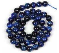 Stone Blue Eye Beads Light Blue Round Loose Beads for Jewelry Making DIY Men's Couple Bracelets 4/6/8/10/12MM-cyangold tigerA-6mm 60-62pcs
