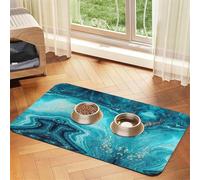 Stone Blue Gold Marble Pet Feeding Mat Bowl Mat Dog Mat Suitable For Dogs Cats Specific Pads Feeder