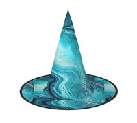 Stone Blue Gold Marble print Halloween hat, set of 3, fit for family themed parties, yard decorations, carnival parties