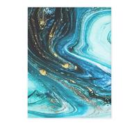 Stone Blue Gold Marble -Print Pet Crystal Stickers 3D Effect - Waterproof Adhesive for Smooth Surfaces DIY Craft Decoration