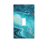 Stone Blue Gold Marble Print Switch Plate Covers,1 Gang Wall Plate Single Toggle Light Switch Cover Plate