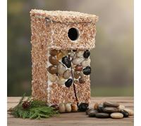 Stone Bluebird House Bluebird Bird House for Outside Clearance, Cedar Bird House Bird Feeder for Outdoor, Stone Villa, Leaf in Fall Design