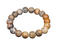 Stone Bracelet Amethyst Rose Quartz Obsidian Agate Beads Jewelry For Men Women(10MM_CRAZY AGATE)
