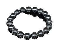 Stone Bracelet Amethyst Rose Quartz Obsidian Agate Beads Jewelry For Men Women(4MM_HEMATITE)