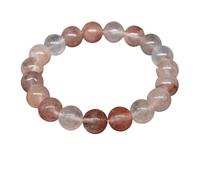 Stone Bracelet Amethyst Rose Quartz Obsidian Agate Beads Jewelry For Men Women(4MM_RED INCLUSIONS)