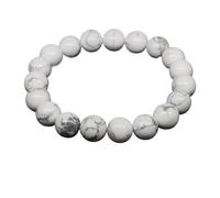 Stone Bracelet Amethyst Rose Quartz Obsidian Agate Beads Jewelry For Men Women(8MM_WHITE TURQUOISE)