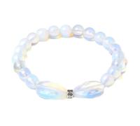 Stone Bracelet - Personalized Fashion Bow Stone Pendant Bracelet Natural Opal Stone Bead Bracelet Women's Fine Jewelry Gift Stretch Bracelet,Opal,One size