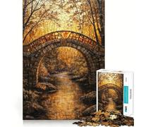 Stone Bridge Autumn Forest for Adults 1000 Piece Puzzle Mind Exercise Toy Gentle Leisure Design Assembly Seasonal Gift 38x26cm