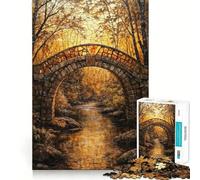 Stone Bridge Autumn Forest Jigsaw Puzzles for Adults1000 Piece Sharp Logic Toy Together Fun Tight Cut Memorable Gift 38x52cm