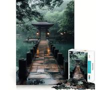 Stone Bridge in Foggy Forest Jigsaw Puzzle for Adults 1000 Pieces Mind Exercise Toy Together Fun Precision Cut Unique Gift 38x26cm