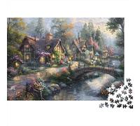 Stone Bridge Village 1000 Piece Jigsaw Puzzle Jigsaw Puzzle for Adults Night Landscape Puzzle Game for Family Relaxing Home Decor 70x50cm/1000pcs