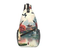 Stone Bridges, Lotus Ponds And Waterfalls Crossbody Shoulder Bag Travel Chest Pack Sling Backpack For Men Hiking Daypack