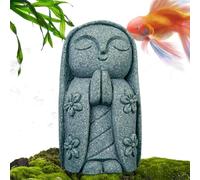 Stone Buddha Garden Ornament - Peaceful Monk Statue, Decorative Zen Figure | Tranquility Sculpture with Serene Design, Yoga Corner Inspiration Area for Inner Calm Moments