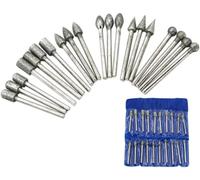 Stone Carving Set 20pcs Set Diamond Burr Bits Polishing Kits Rotary Tools Accessories 1/8 Shank for Carving, Engraving, Grinding, Polishing Stone, Rocks, Jewelry, Glass, Ceramics