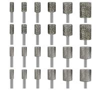 Stone Carving Set Diamond Burr Bits Compatible with Dremel, 46Grit 150Grit 24PCS Polishing Kits Rotary Tools Accessories with 1/8'' Shank for Engraving, Grinding, Stone, Rocks, Jewelry, Ceramics
