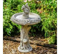 Stone cast Birdbath with Squirrel