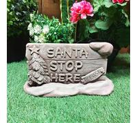 Stone Cast Christmas Sign For Garden / Xmas Stone Lawn Sign