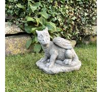 Stone Cast 'dozing Dragon' Small Outdoor Ornament
