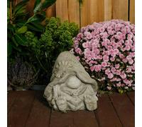 Stone Cast Flower Power Gnome Fairy Statue