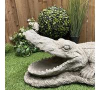 Stone Cast Open Mouthed Crocodile Ornament