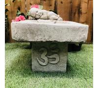 Stone Cast Small Birdbath Monk Buddha