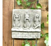 Stone cast Three Wise cat Wall Plaque