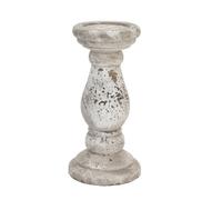 Hill Interiors Candle Holder Stone Effect Ceramic L14 x W14 x H30 cm Stone