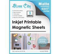 Stone City Printable Magnetic Sheets 8.5x11 Inch, 5 Sheets Matte Magnet Paper Sheet for Inkjet Printer, Flexible Magnetic Printer Paper for Fridge, DIY Crafts