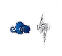 Stone Clouds and Lightning Stud Earrings for Women Anti-Allergy Jewelry