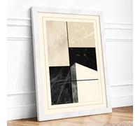 Stone Compositions Minimalist Framed Wall Art Print A2 (59.4×42cm) White, Wall Decor for Living Room, Bedroom, Office & Home, Ready to Hang, Art Gift