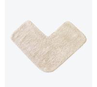 (Stone) Corner Shower Mat 70 x 35cm, 100% Cotton L-Shaped Bath Mat