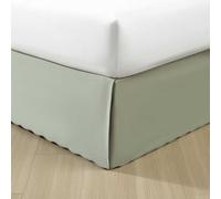 Stone Cottage - King Bedskirt, Cotton Tailored Bedskirt with Split Corners, Simple Stylish Home Decor (Solid Green, King)