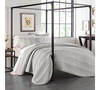 Stone Cottage - King Quilt Set, Reversible Cotton Bedding with Matching Sham, Pre-Washed for Added Softness (Whitehills Grey, King)