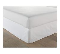 Stone Cottage - Queen Bedskirt, Cotton Tailored Bedskirt, Simple Stylish Home Decor (Solid White, Queen)