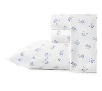 Stone Cottage - Twin Sheets, Cotton Percale Bedding Set, Crisp & Cool Home Decor (Blue Sketchy Ditsy, Twin)