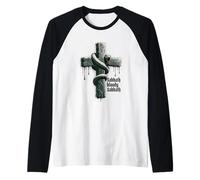 Stone Cross with Snake Sabbath Gothic Art Raglan Baseball Tee