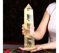 Stone Crystal Column Yellow Smelting Stone Magic Wand Home Decoration. Decoration (700-800g)