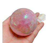 Stone Crystal Powder Rose Quartz Point Fit Ball Electroplating Magic Gift Decoration