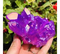 Stone Crystal Quartz Flame Aura Quartz Crystal Cluster ore Gift(Purple,70-90g)